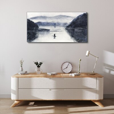 Tablou canvas O dimineață liniștită pe malul lacului
