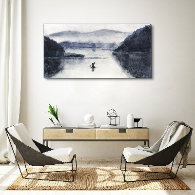Tablou canvas O dimineață liniștită pe malul lacului