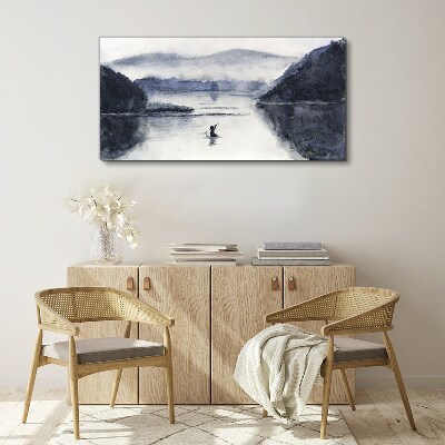 Tablou canvas O dimineață liniștită pe malul lacului