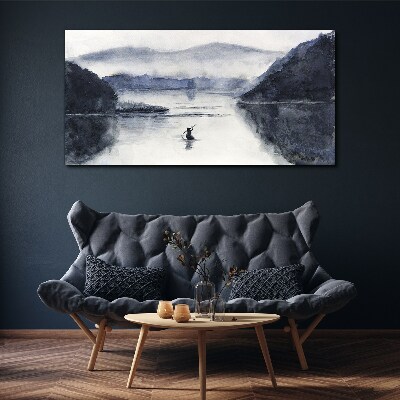 Tablou canvas O dimineață liniștită pe malul lacului