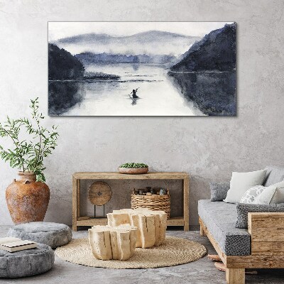 Tablou canvas O dimineață liniștită pe malul lacului