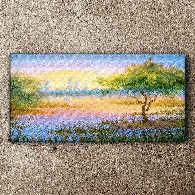 Tablou canvas Dimineața calmă lângă lac