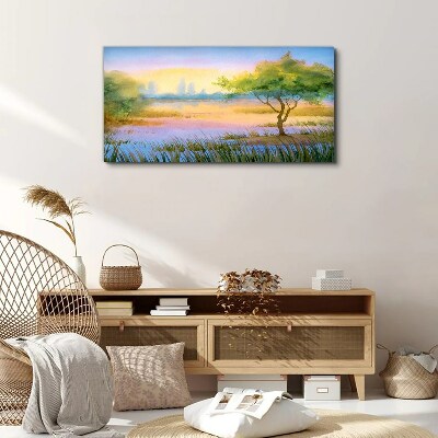Tablou canvas Dimineața calmă lângă lac
