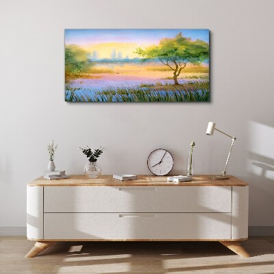 Tablou canvas Dimineața calmă lângă lac