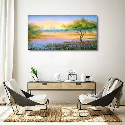 Tablou canvas Dimineața calmă lângă lac