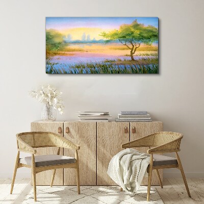 Tablou canvas Dimineața calmă lângă lac