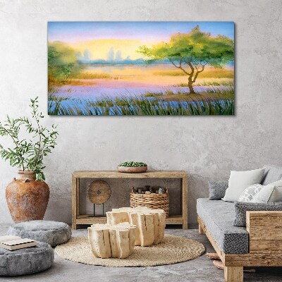Tablou canvas Dimineața calmă lângă lac