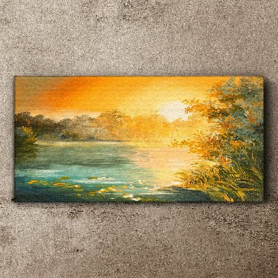 Tablou canvas Lac de pădure abstract
