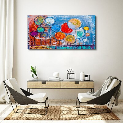 Tablou canvas Copaci colorați în vânt