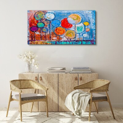 Tablou canvas Copaci colorați în vânt