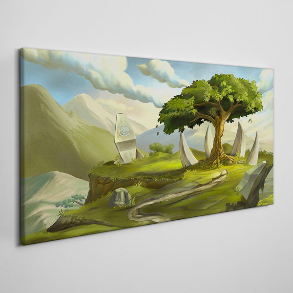 Tablou canvas Oaza verde in peisajul montan