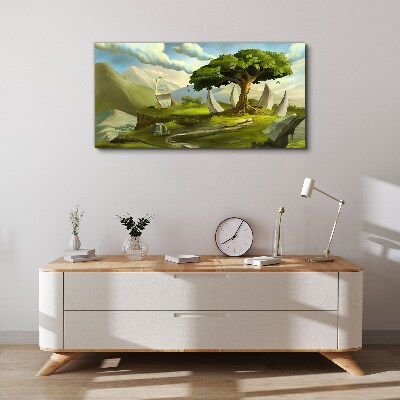 Tablou canvas Oaza verde in peisajul montan