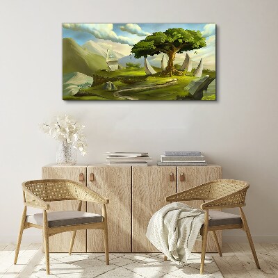 Tablou canvas Oaza verde in peisajul montan