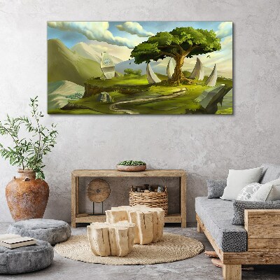 Tablou canvas Oaza verde in peisajul montan