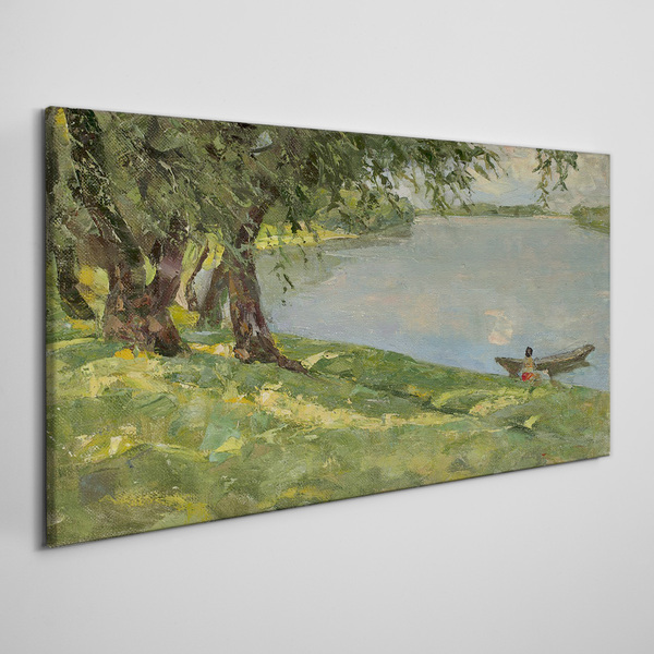 Tablou canvas Un peisaj liniștit lângă râu