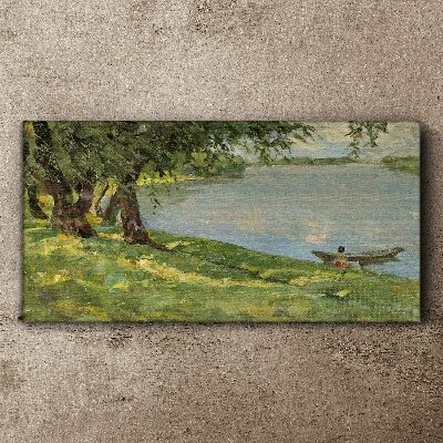 Tablou canvas Un peisaj liniștit lângă râu