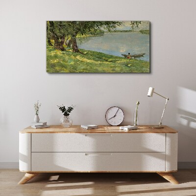Tablou canvas Un peisaj liniștit lângă râu