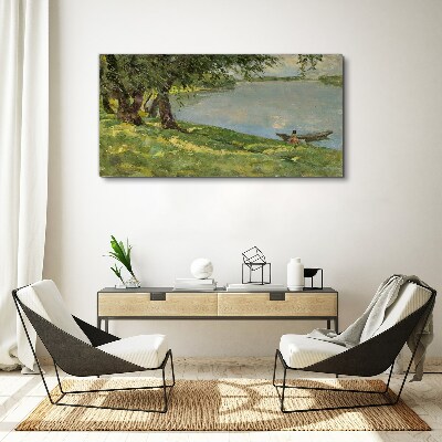 Tablou canvas Un peisaj liniștit lângă râu