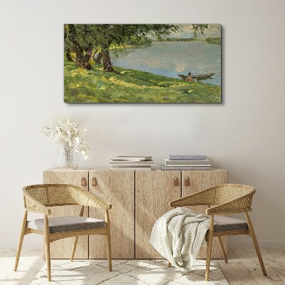 Tablou canvas Un peisaj liniștit lângă râu