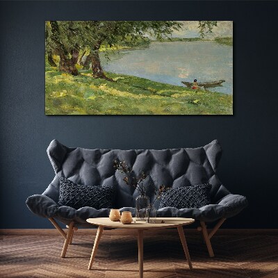 Tablou canvas Un peisaj liniștit lângă râu