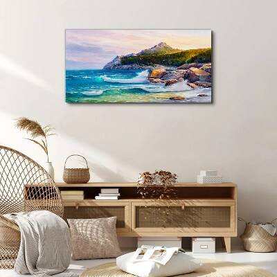 Tablou canvas Pictură pădure coasta mare