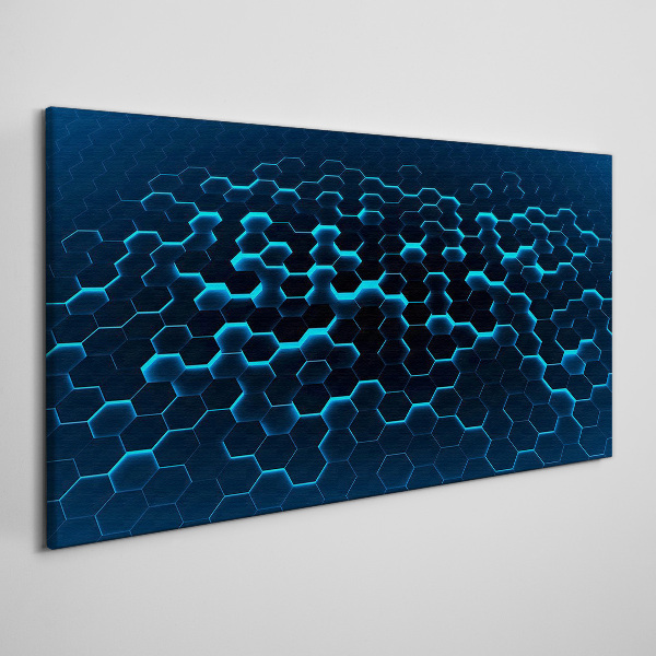 Tablou canvas Plasă hexagonală albastră