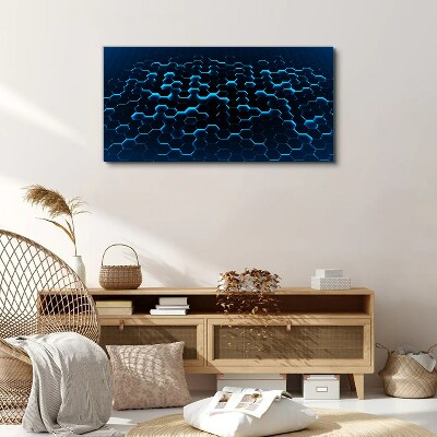 Tablou canvas Plasă hexagonală albastră