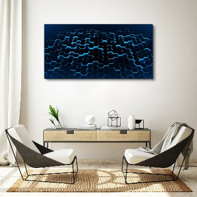 Tablou canvas Plasă hexagonală albastră
