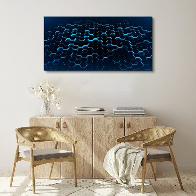 Tablou canvas Plasă hexagonală albastră