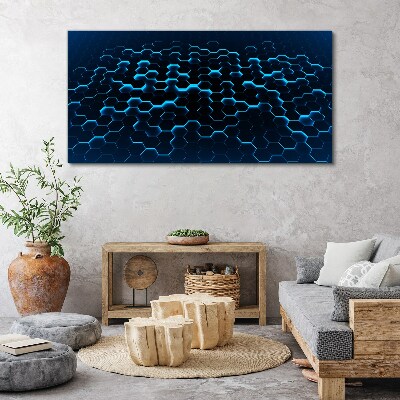 Tablou canvas Plasă hexagonală albastră