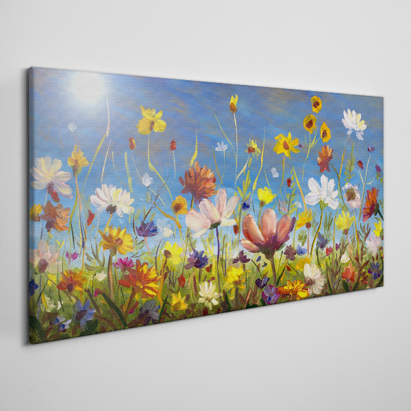 Tablou canvas Peisaj de flori într-o zi însorită