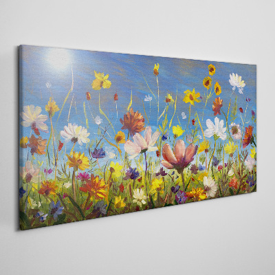 Tablou canvas Peisaj de flori într-o zi însorită