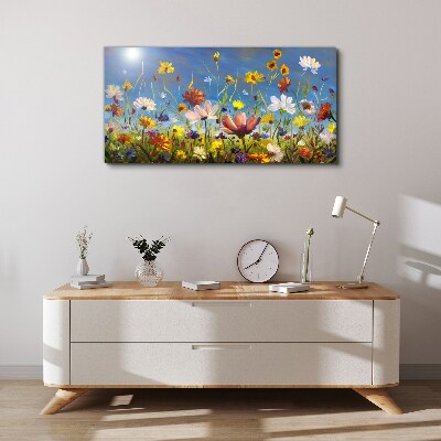 Tablou canvas Peisaj de flori într-o zi însorită