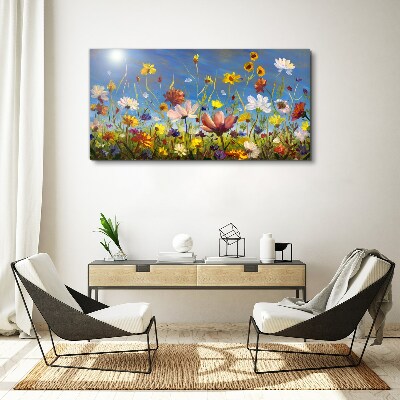 Tablou canvas Peisaj de flori într-o zi însorită