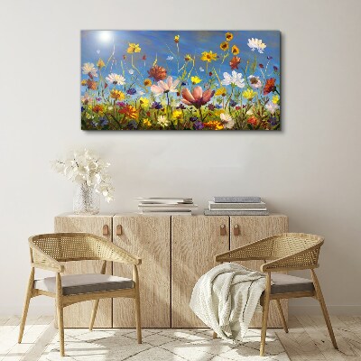 Tablou canvas Peisaj de flori într-o zi însorită
