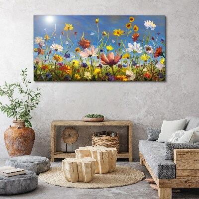 Tablou canvas Peisaj de flori într-o zi însorită
