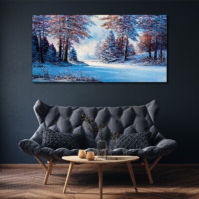 Tablou canvas Peisaj de iarnă în albastru