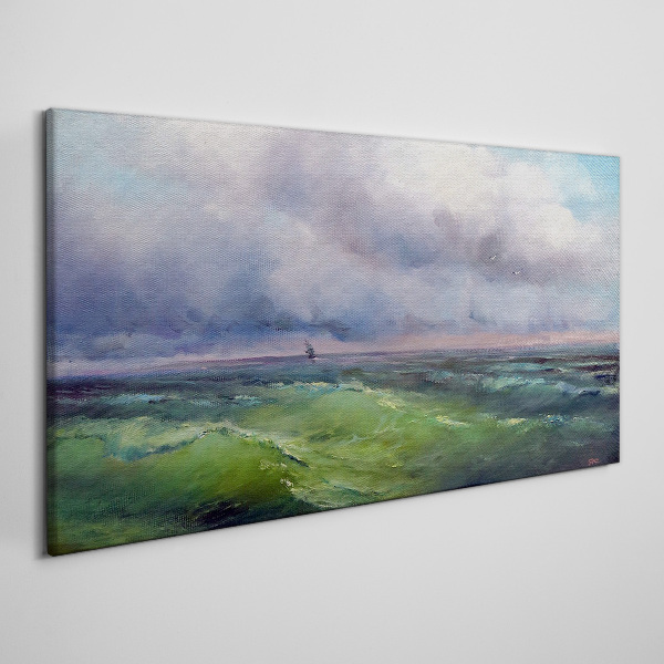 Tablou canvas Valuri sub cer furtunos