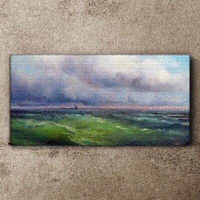 Tablou canvas Valuri sub cer furtunos