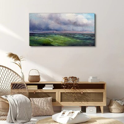 Tablou canvas Valuri sub cer furtunos