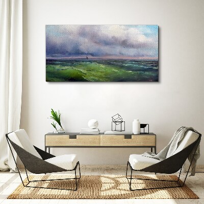 Tablou canvas Valuri sub cer furtunos