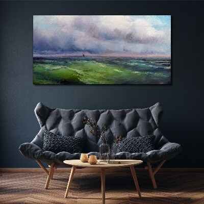 Tablou canvas Valuri sub cer furtunos