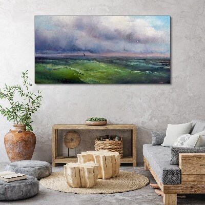 Tablou canvas Valuri sub cer furtunos