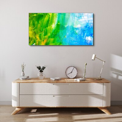 Tablou canvas Abstracția verde și albastră