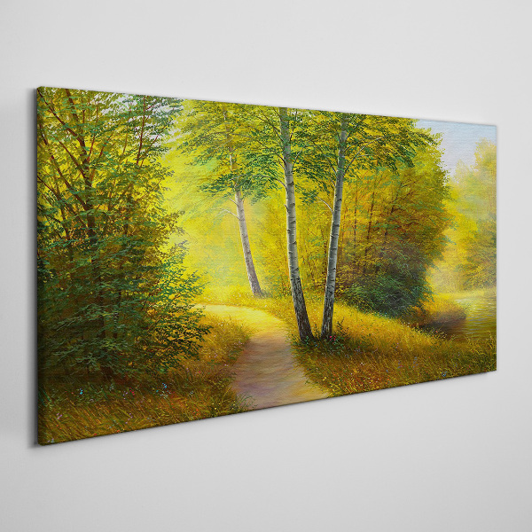 Tablou canvas Pădurea de aur în lumina soarelui