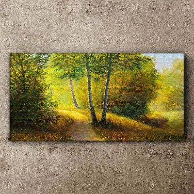 Tablou canvas Pădurea de aur în lumina soarelui