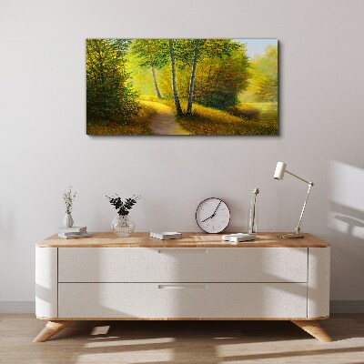 Tablou canvas Pădurea de aur în lumina soarelui