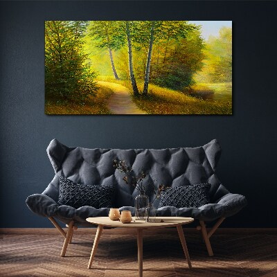 Tablou canvas Pădurea de aur în lumina soarelui