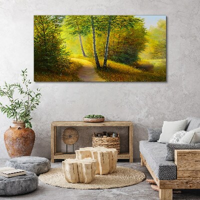 Tablou canvas Pădurea de aur în lumina soarelui