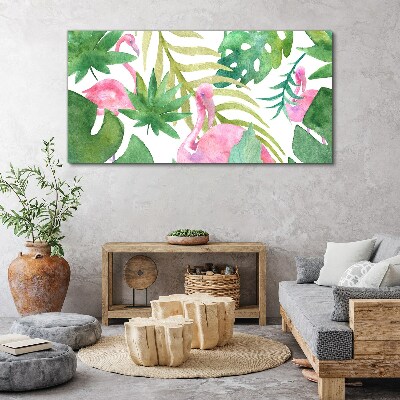 Tablou canvas frunze de flamingo